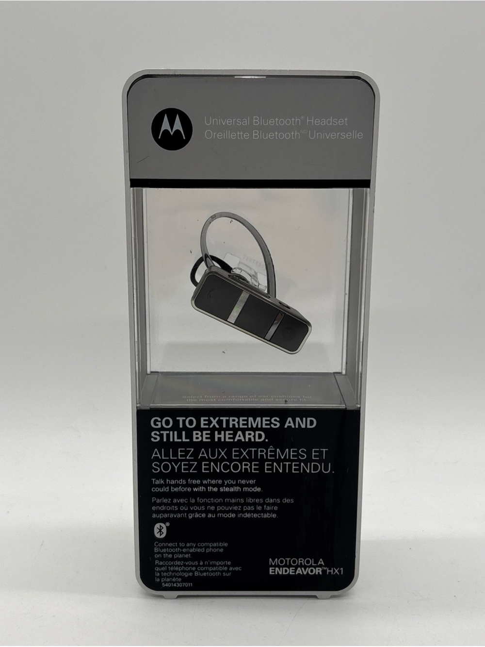 Original Black Motorola Endeavor HX1 Wireless Headset with Cable New In Box